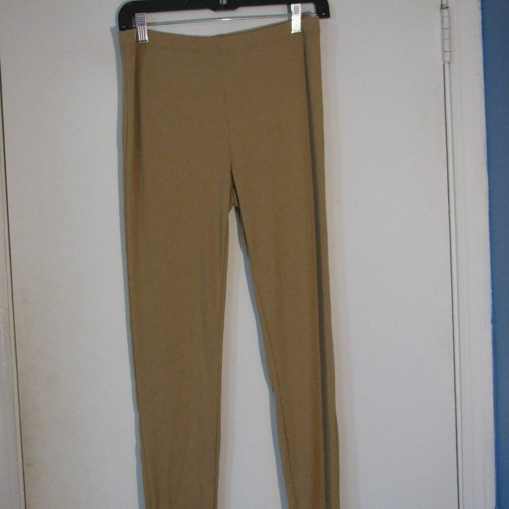 * Unbranded Ribbed Knit Leggings XXL 2X NWOT New Runs Small Golden Brown